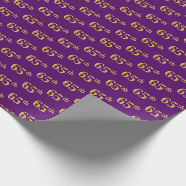 Papier Cadeau Purple, Faux Gold 65e (Soixante-cinquième) (Coin)