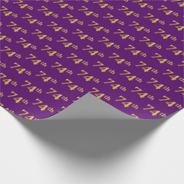 Papier Cadeau Purple, Faux Gold 74e (Soixante-quatorzième) (Coin)