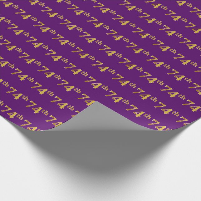 Papier Cadeau Purple, Faux Gold 74e (Soixante-quatorzième) (Coin)