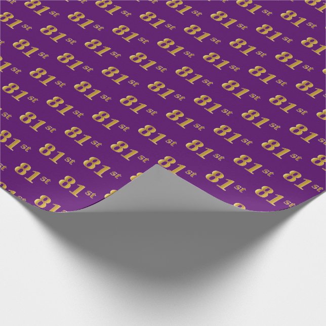 Papier Cadeau Purple, Faux Gold 81ème (Quatre-Vingt-Première) (Coin)
