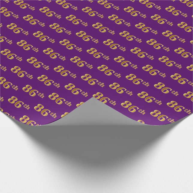 Papier Cadeau Purple, Faux Gold 86e (Quatre-Vingt-Sixième) Événe (Coin)
