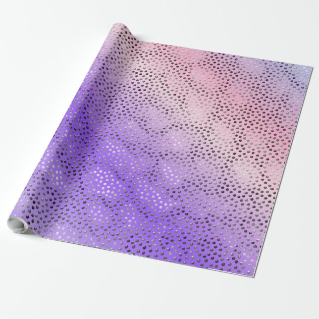 PAPIER CADEAU PURPLE GRADIENT POIS TRENDY MOTIF (Déroulé)