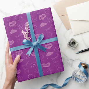 Papier Cadeau Purple Graduation main tiré Motif de griffes
