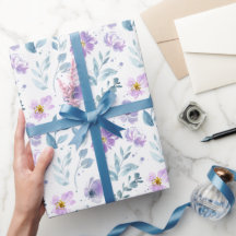 Purple Green Watercolor Wildflower