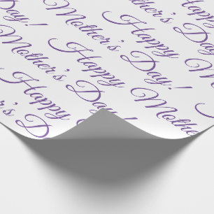 Papier Cadeau Purple Happy Mère Day Script Holiday