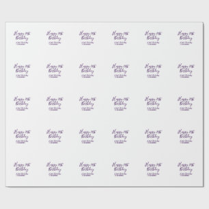 Papier Cadeau Purple heureux 21e anniversaire nom date Porte - c