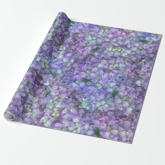 Papier Cadeau Purple hydrangea flowers (Déroulé)