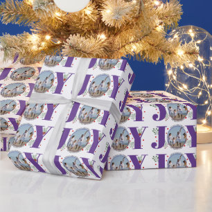 Papier Cadeau Purple JOY Joyeux Noël photo