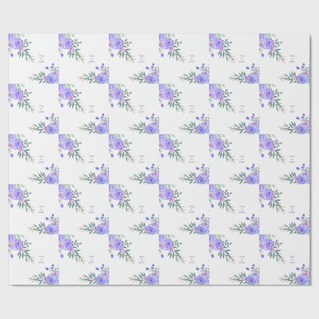 Papier Cadeau Purple Lavender Floral Botanical All-In-One Foil W (Plat)