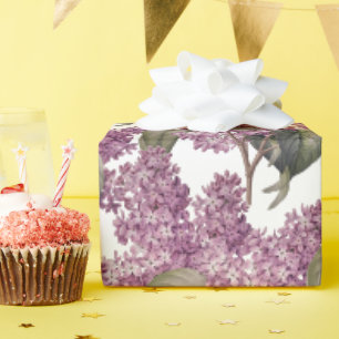 Papier Cadeau Purple Lilac motifs floraux artisanat ou fête