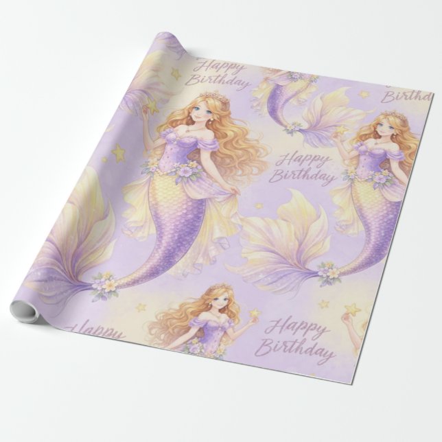 Papier Cadeau Purple mermaid  (Déroulé)