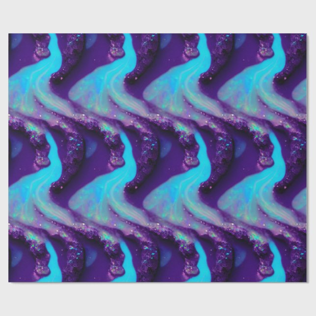 Papier Cadeau Purple Opal Dream Enveloppement Papier Crystals Ab (Plat)