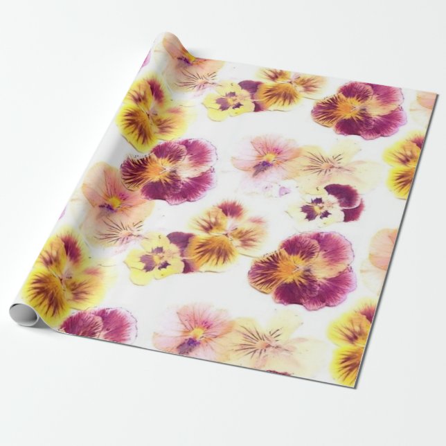 Papier Cadeau Purple Pansy (Déroulé)