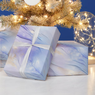 Papier Cadeau Purple Pearl Or blanc