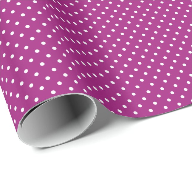 Papier Cadeau Purple Polka Dot Pattern (Coin rond)