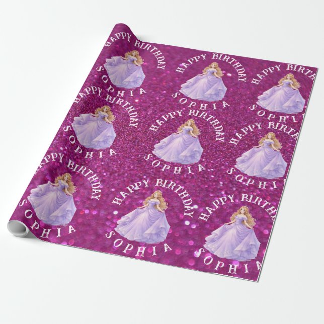 Papier Cadeau Purple Princess  (Déroulé)