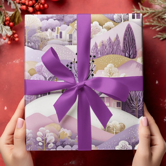 Papier Cadeau Purple Winter Wonderland (Créateur téléchargé)