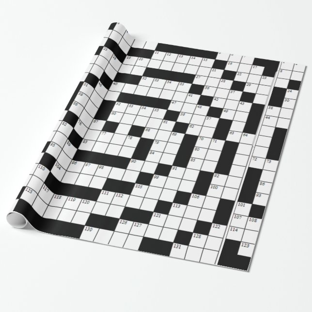Papier Cadeau Puzzle de mots croisés (Déroulé)