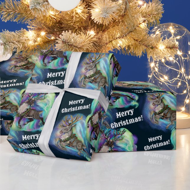 Papier Cadeau Quand Reindeer vole (Vacances)