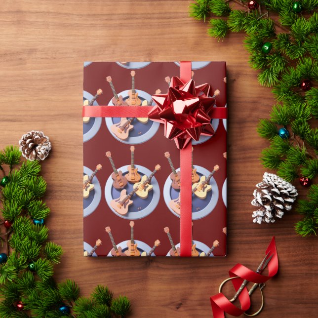Papier Cadeau Quatre Guitares (Cadeau de vacances)