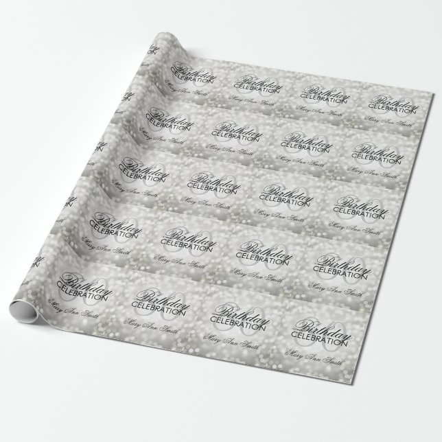 Papier Cadeau Quatre-vingtième lumières élégantes de parties (Déroulé)