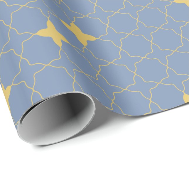 Papier Cadeau Quatrefoil Geometric Pattern Wrapping Paper (Coin rond)