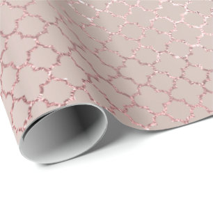 Papier Cadeau Quatrefoil Glam Rose Rose Gold Blush Bridal brilla