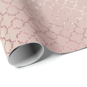 Papier Cadeau Quatrefoil Glam Rose Rose Gold Blush Bridal brilla