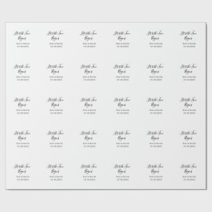 Papier Cadeau que la fête commence nom du couple de mariage date