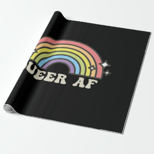 Papier Cadeau Queer AF Arc-en-ciel gay lesbienne transbisexuel L