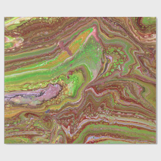 Papier Cadeau Questions 1 Wild Green Maroon Wrapping Paper