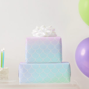Papier Cadeau Queue de sirène sarcelle rose Fête d'anniversaire
