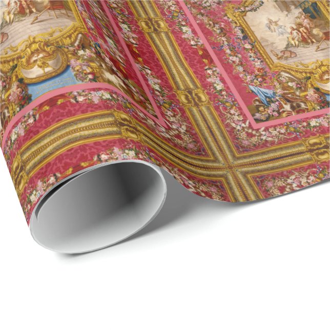 Papier Cadeau Quichotte baroque Vieux Monde II glacé (Coin rond)