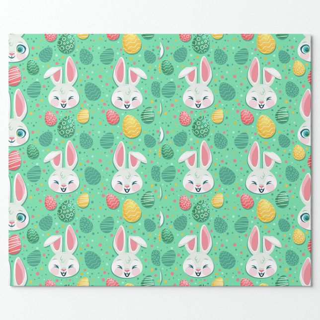 Papier Cadeau Rabbits d'Easter (White Rabbit Easter Wrapping Paper!)
