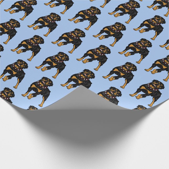Papier Cadeau Race de chien de Rottweiler (Coin)