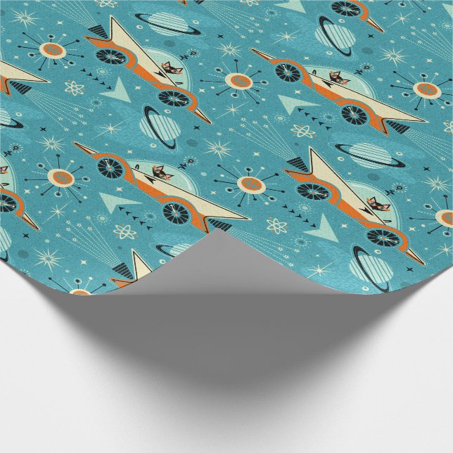 Papier Cadeau Racers Retro Rockets - Space Cats ©studioxtine (Coin)
