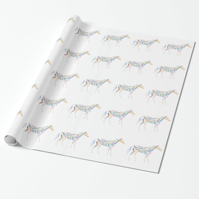 Papier Cadeau Races de cheval (Déroulé)