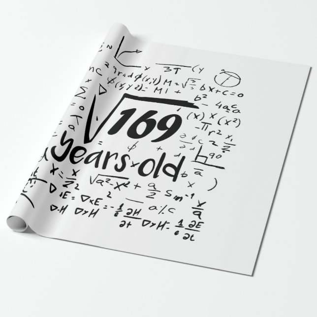 Papier Cadeau Racine carré De 169 - 13ème Anniversaire 13 Ans Ma (Déroulé)