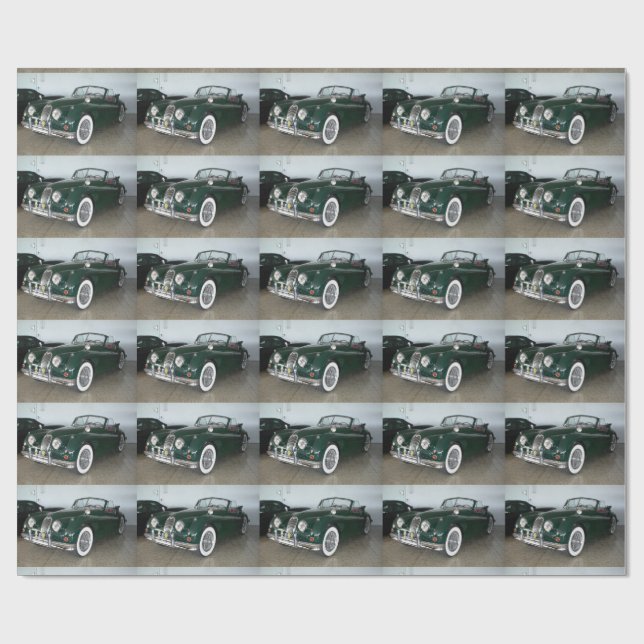 Papier Cadeau Racing Green Jaguar XK 120 (Plat)