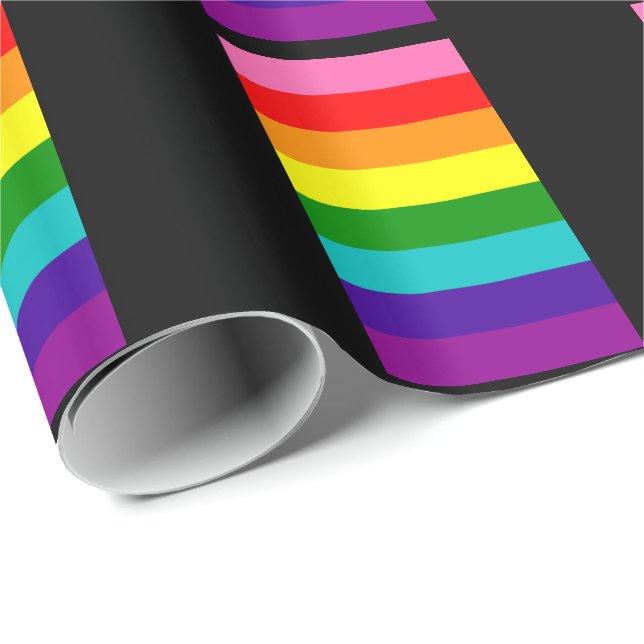 Papier Cadeau Rainbow Gay Pride LGBT Original 8 Stripes (Coin rond)