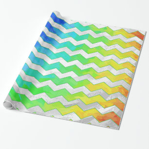 Papier Cadeau Rainbow Icy Chevron Motif