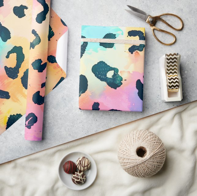 Papier Cadeau Rainbow Leopard Imprimer Safari animal (Artisanat)