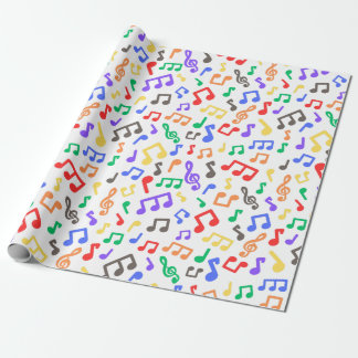 Papier Cadeau Rainbow Musical Notes Papier d'enveloppement