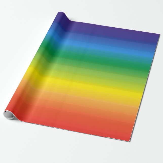 Papier Cadeau Rainbow Ombre Moderne brillant Gras Pride (Déroulé)