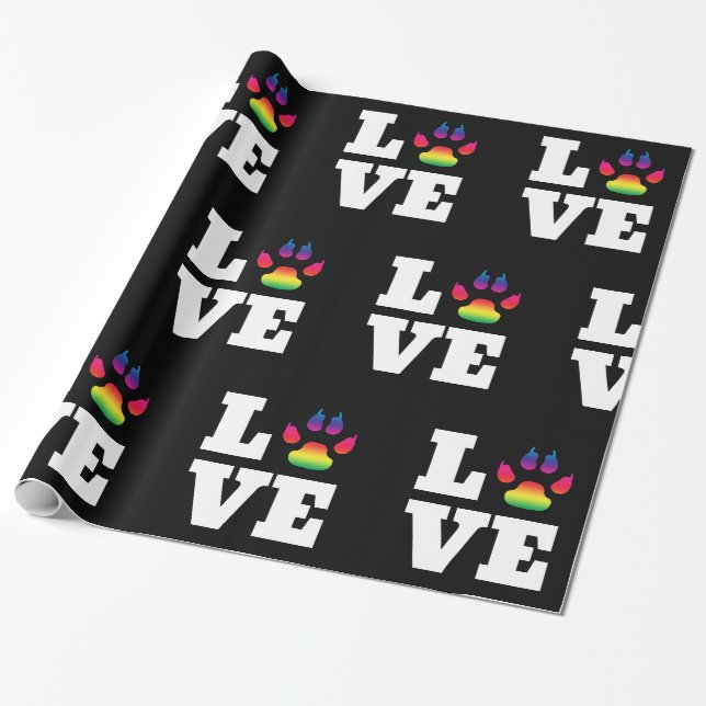 Papier Cadeau Rainbow paw (Déroulé)