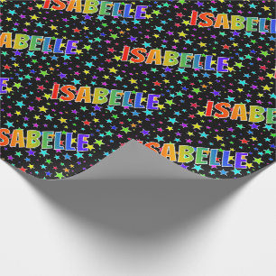 Papier Cadeau Rainbow Prénom "ISABELLE" + Stars
