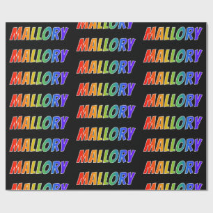 Papier Cadeau Rainbow Prénom "MALLORY"; Amusant et coloré
