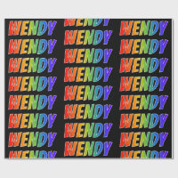 Rainbow Prénom "WENDY"; Amusant et coloré