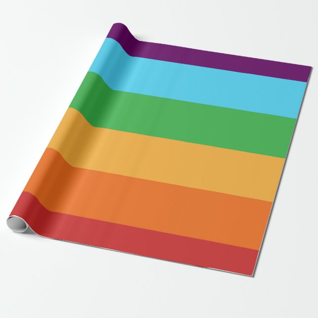 Papier Cadeau Rainbow Stripes amusant Bright Candy fête d'annive (Déroulé)