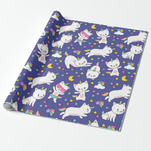 Papier Cadeau Rainbow Unicorn Kitties
